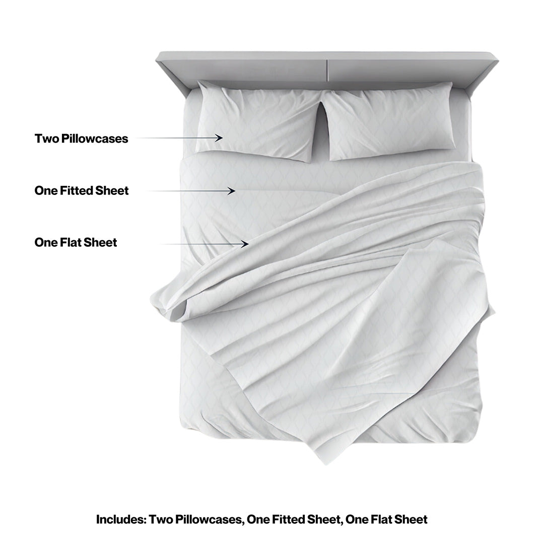 Cooling cotton sheets in white, detail view, from Lusome