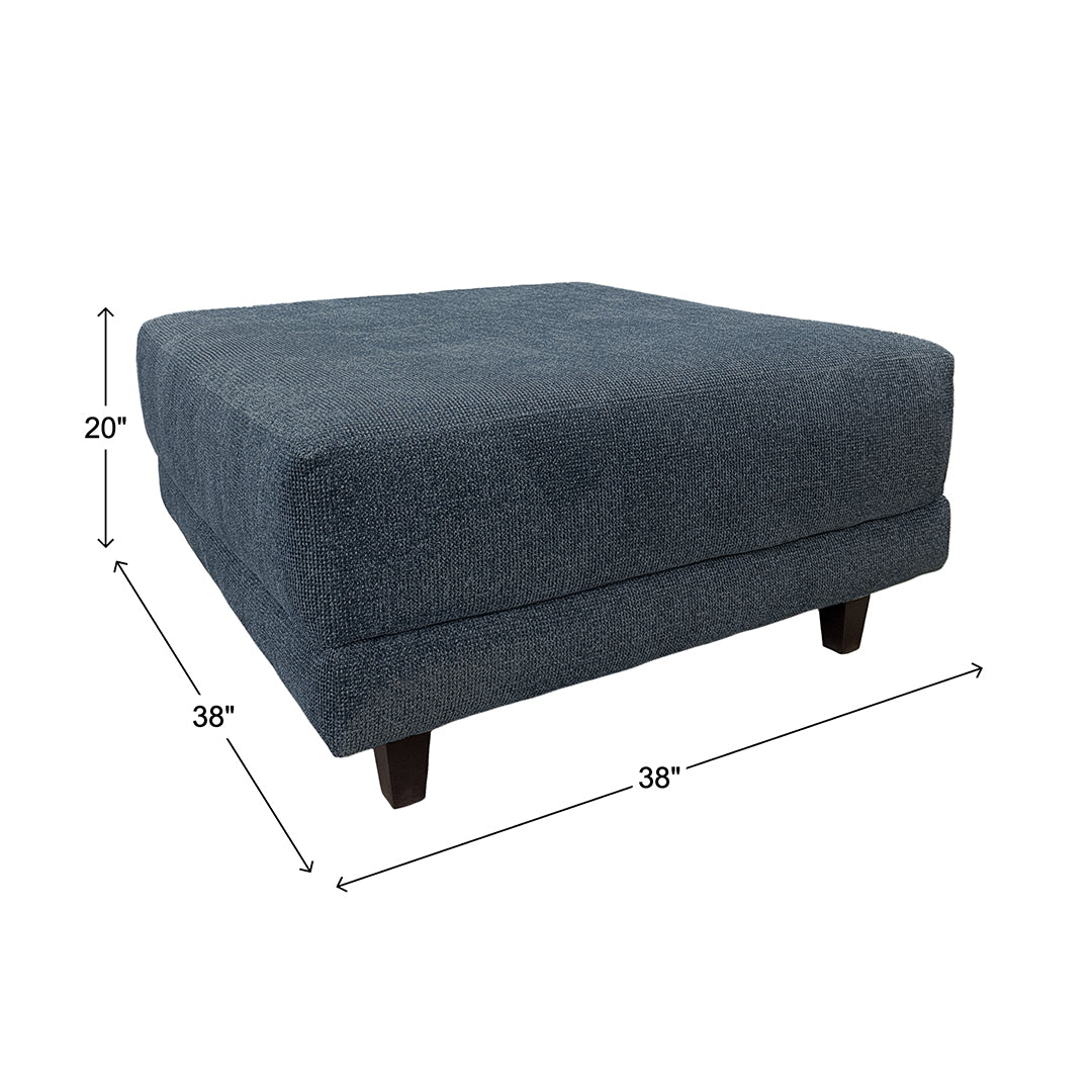Arden Cocktail Ottoman from Corinthian in Blue, Made in USA - Additional view 4