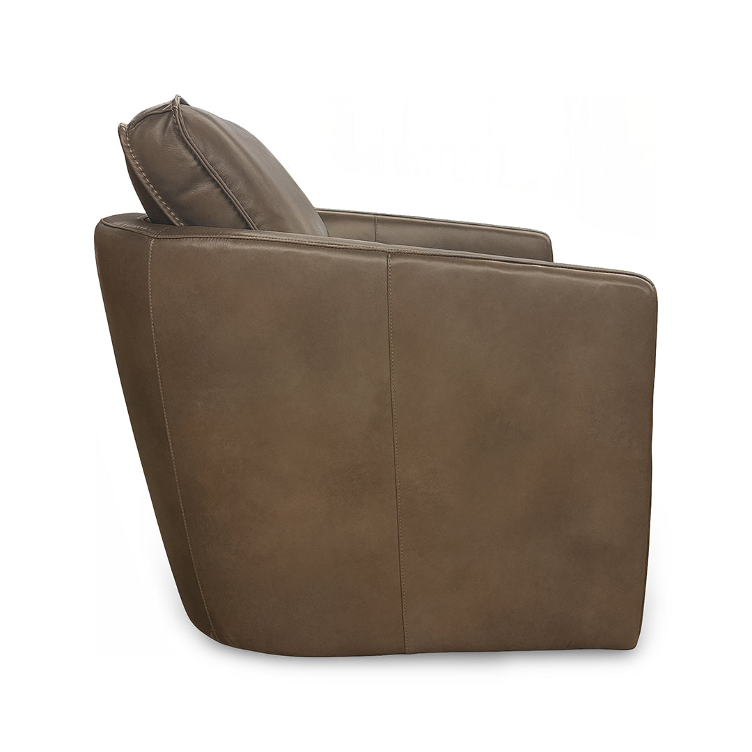 Art Leather Swivel Chair from Moto Motion with Swivel - Brown finish