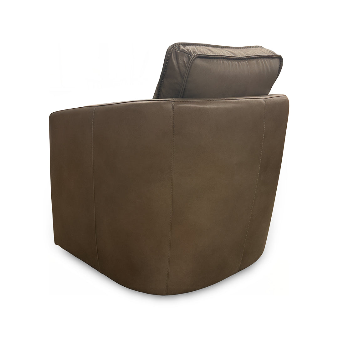 Art Leather Swivel Chair from Moto Motion with Swivel - Brown finish