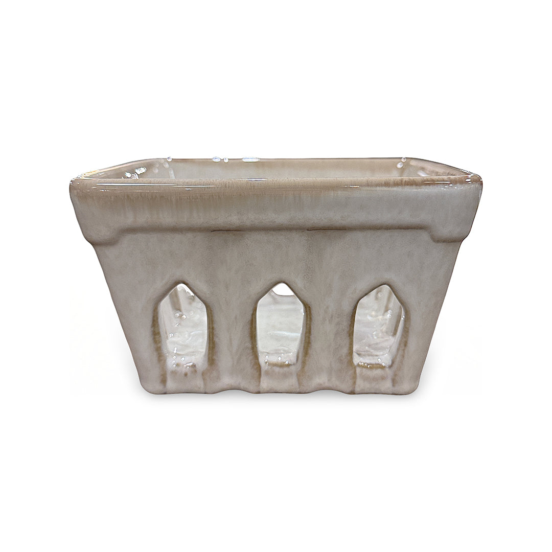 Latte Splatter Berry Basket from P D Home & Garden in White Ceramic - Detail view
