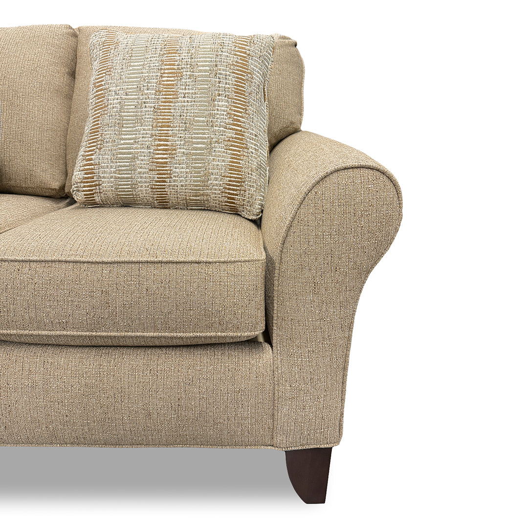 Betty Loveseat from Hickorycraft (Craftmaster) in Brown Polyester with Accent Pillows, Hardwood Frame, Made in USA - Additional view 7