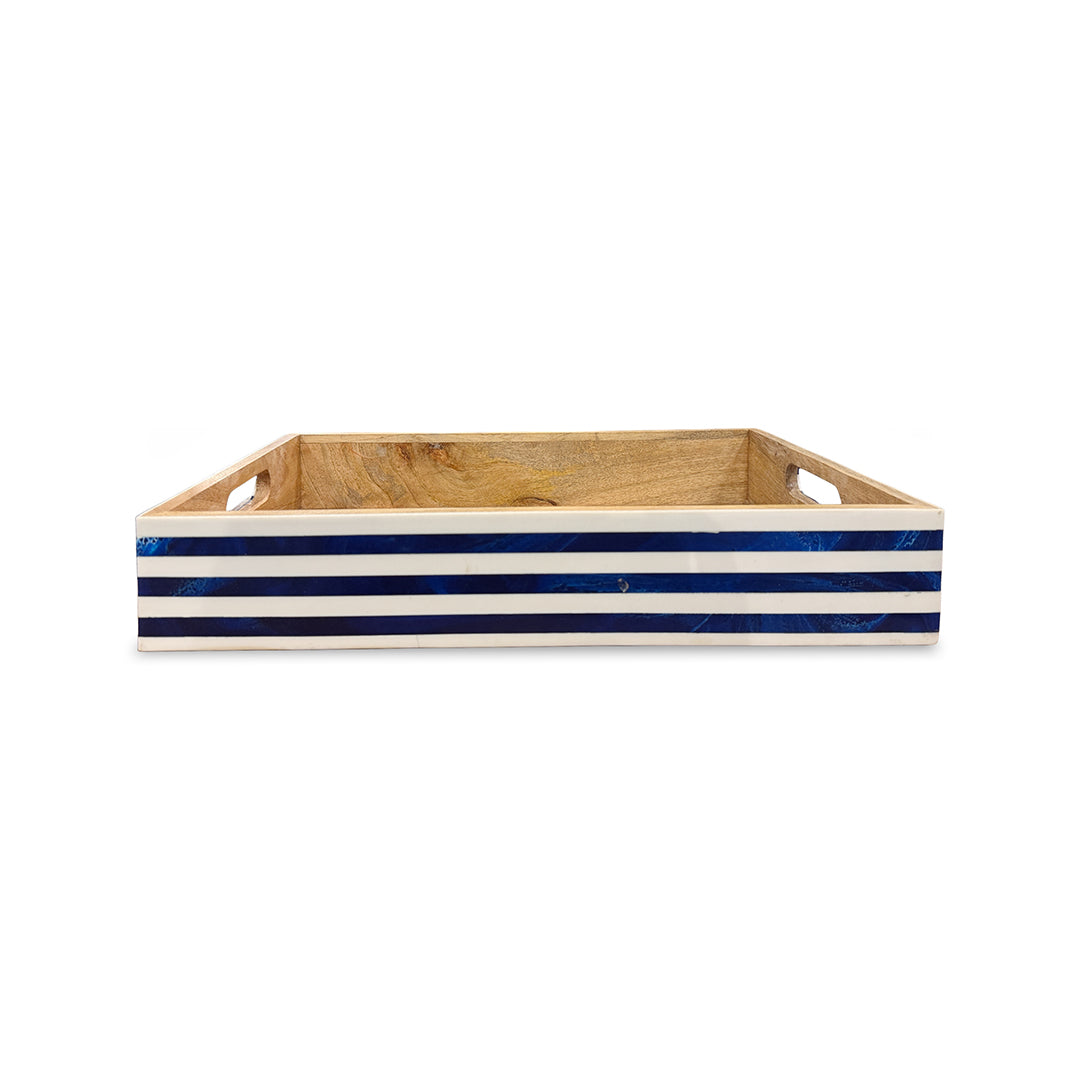 Blue Stripe Tray from P D Home & Garden - Blue finish