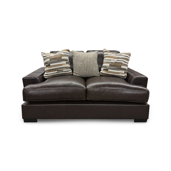 Bodie Leather Loveseat from Michael Nicholas Designs in Brown, Made in USA - Alternate angle