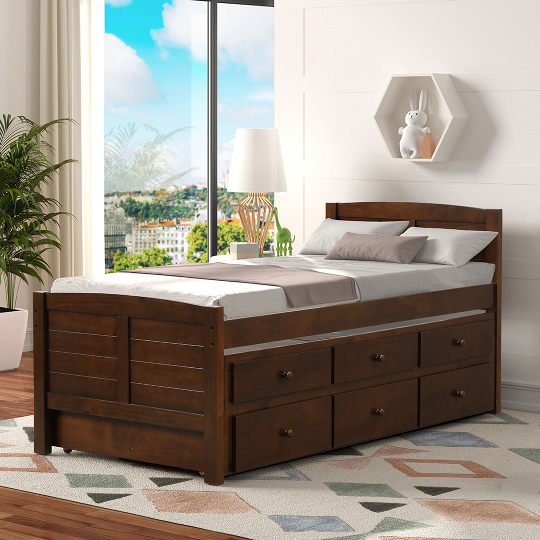 Captains Trundle Bed with Storage - Twin