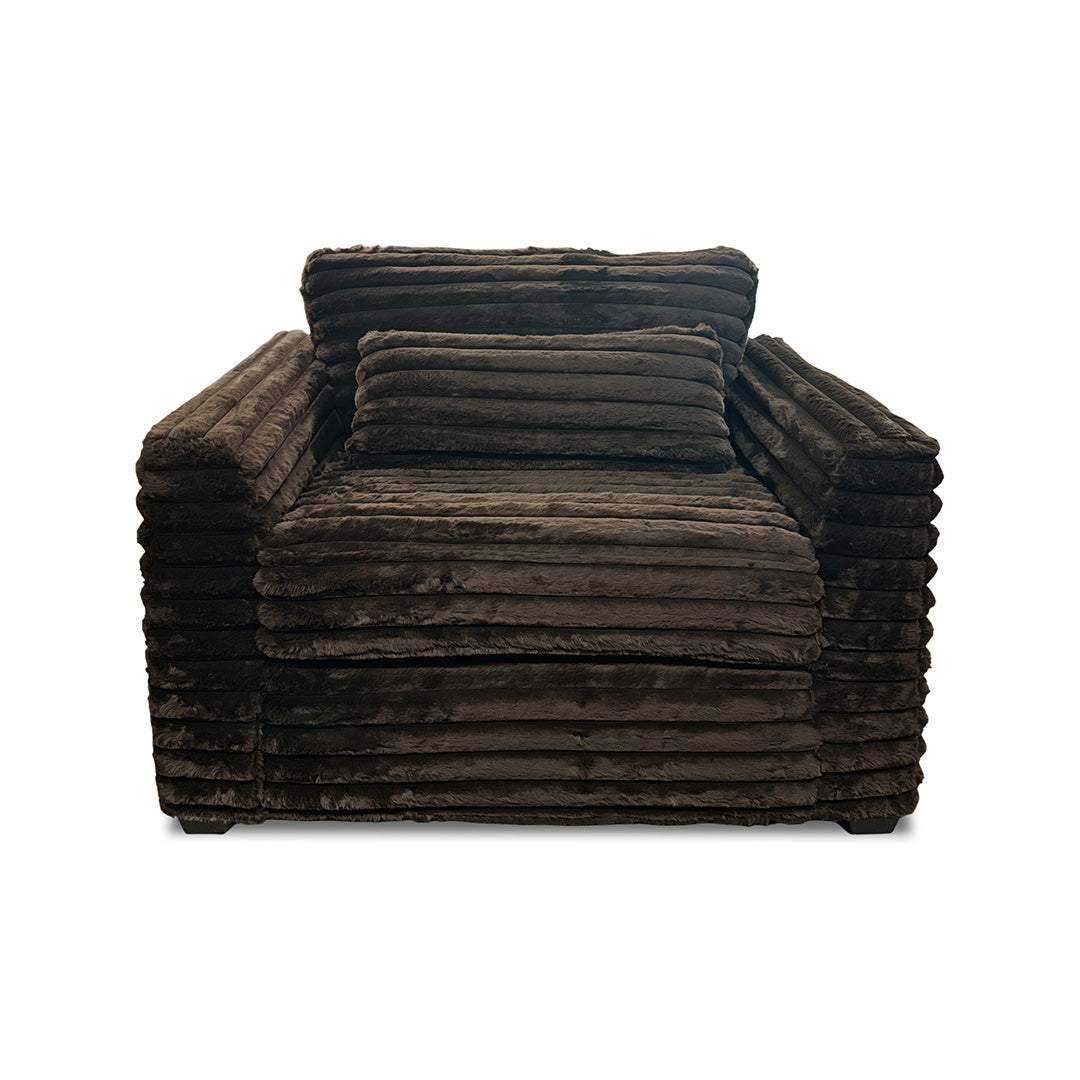 Clifton Sofa and Chair with Ottoman from Washington Brothers Furniture in Chenille with Reversible Cushions, Made in USA - Additional view 9