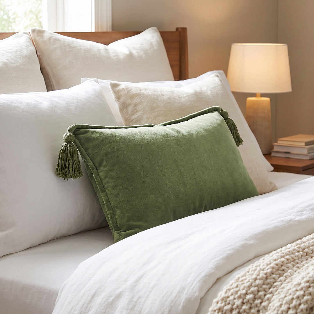 Almohada de terciopelo de algodón - Verde