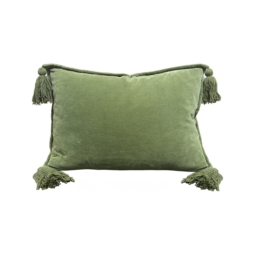 Almohada de terciopelo de algodón - Verde