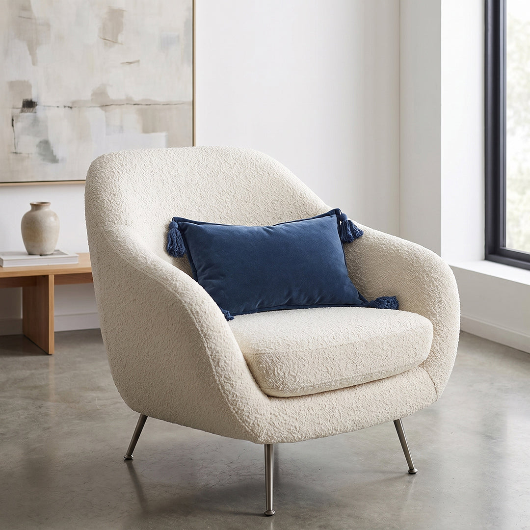 Cotton Velvet Pillow - Blue