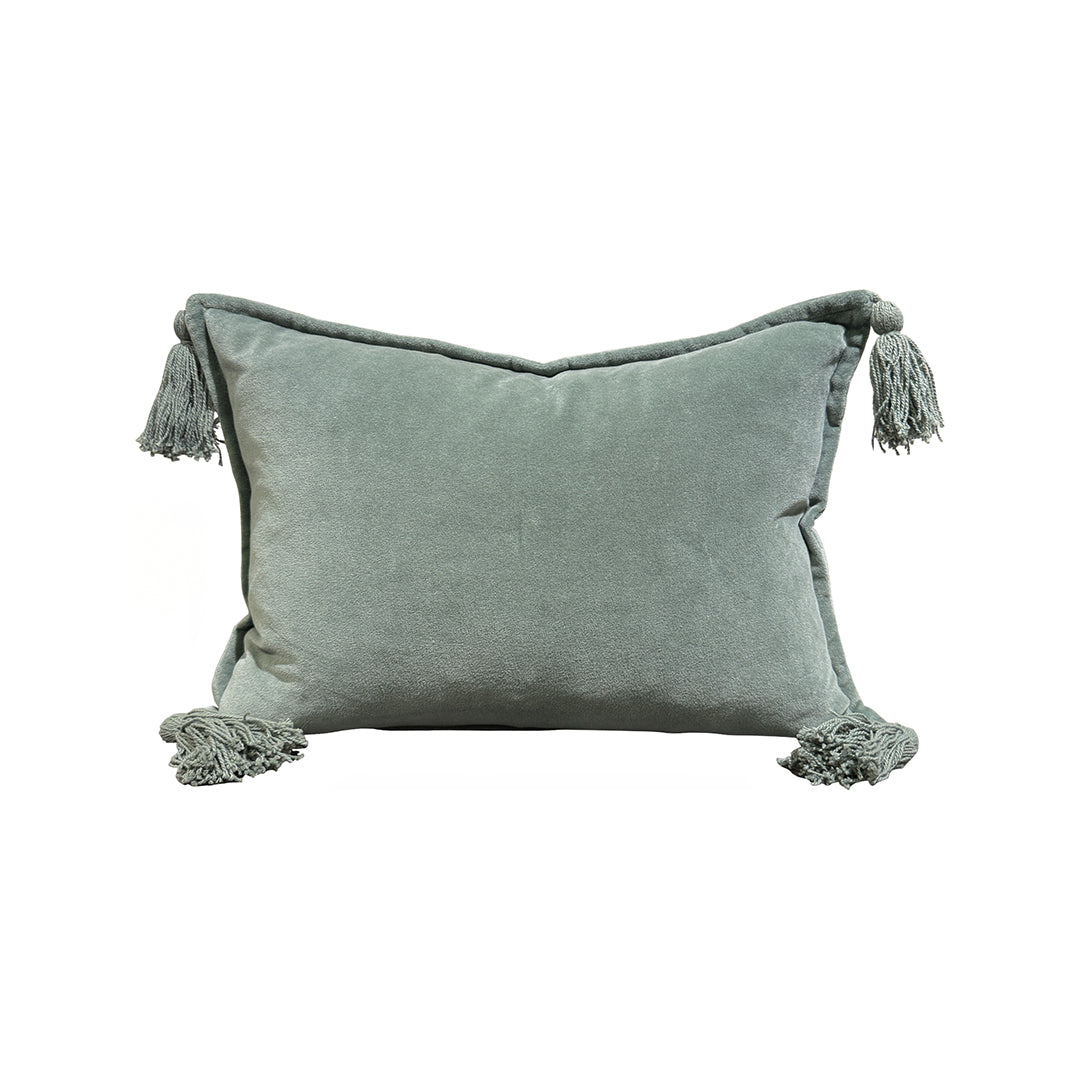 Cotton Velvet Pillow - Sage