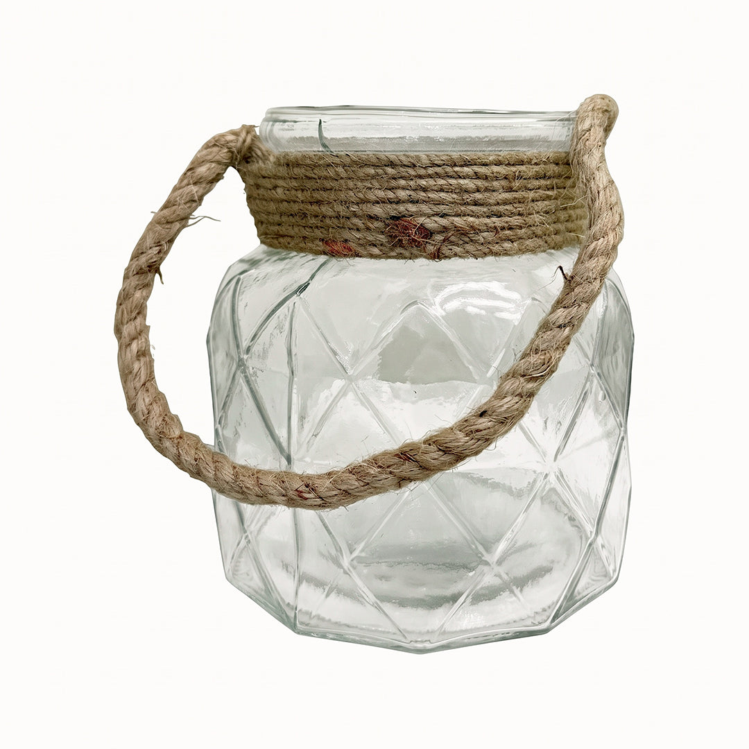 Criss Cross Jar from P D Home & Garden in White - Detail view