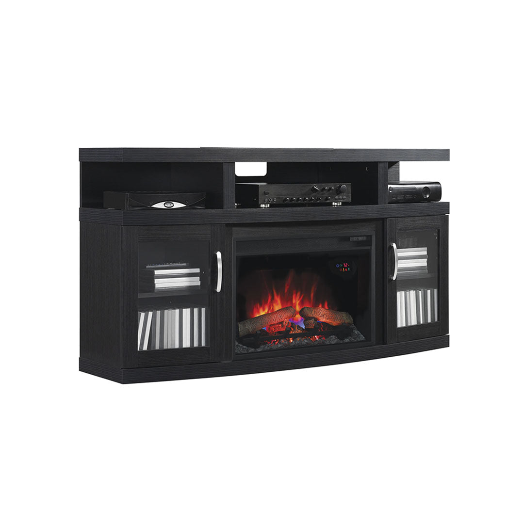 Mueble de TV con chimenea en voladizo