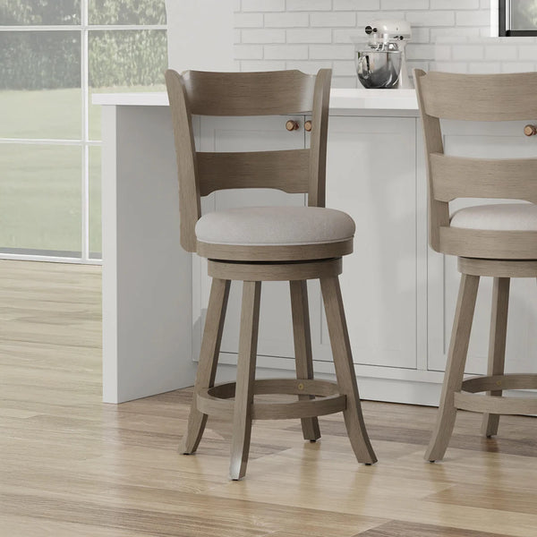 Counter height stools in a kitchen setting