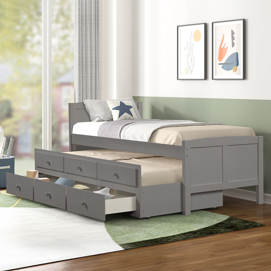 Captains Trundle Bed with Storage - Twin