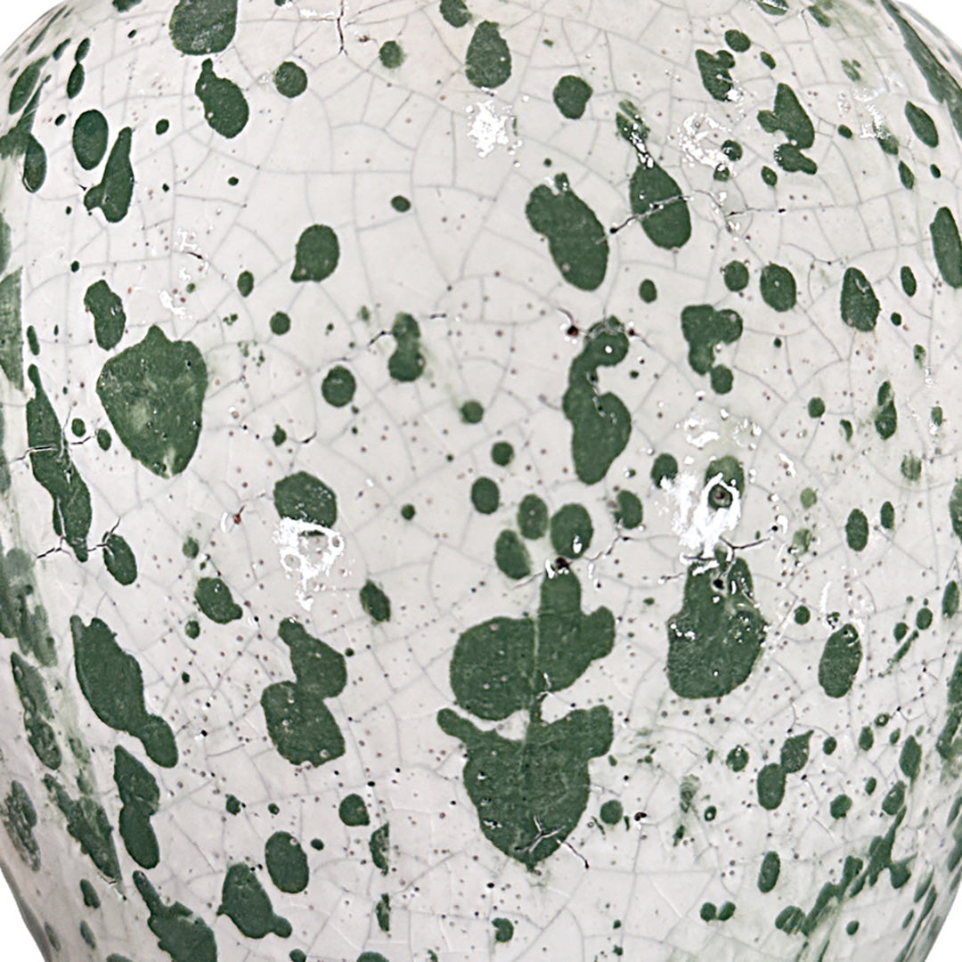 Green Splatter Bouquet Vase from P D Home & Garden in Ceramic - Red finish