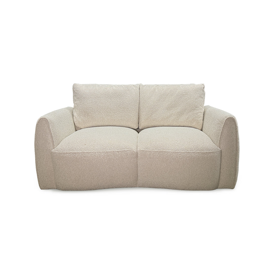 Jasmine Loveseat from Kuka Home in Beige Polyester - Alternate angle