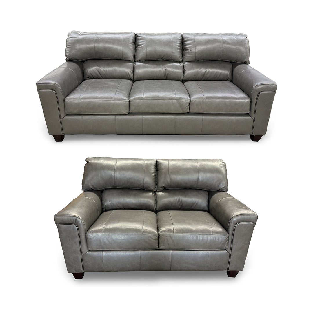 Sofá y loveseat de cuero Lacey