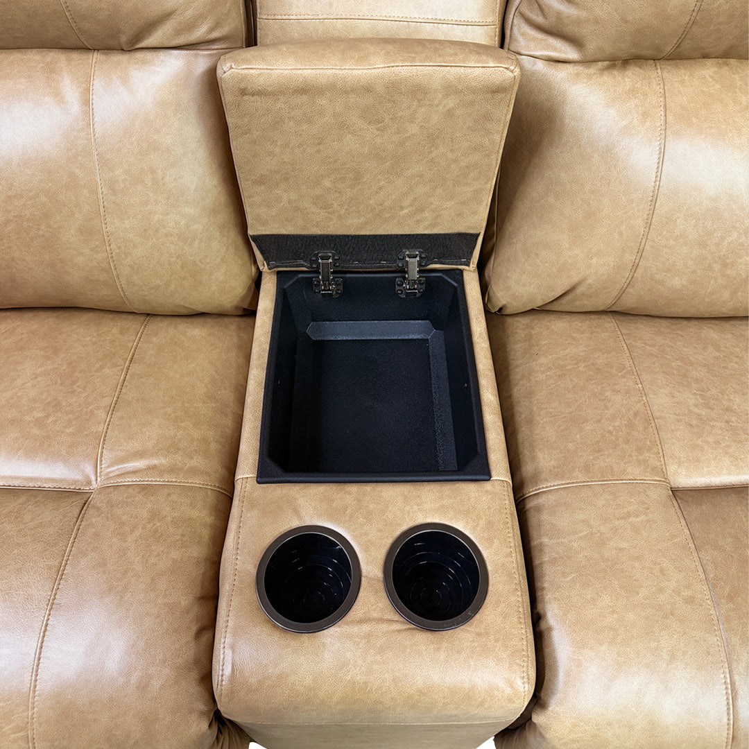 Loveseat reclinable eléctrico Maverly con consola