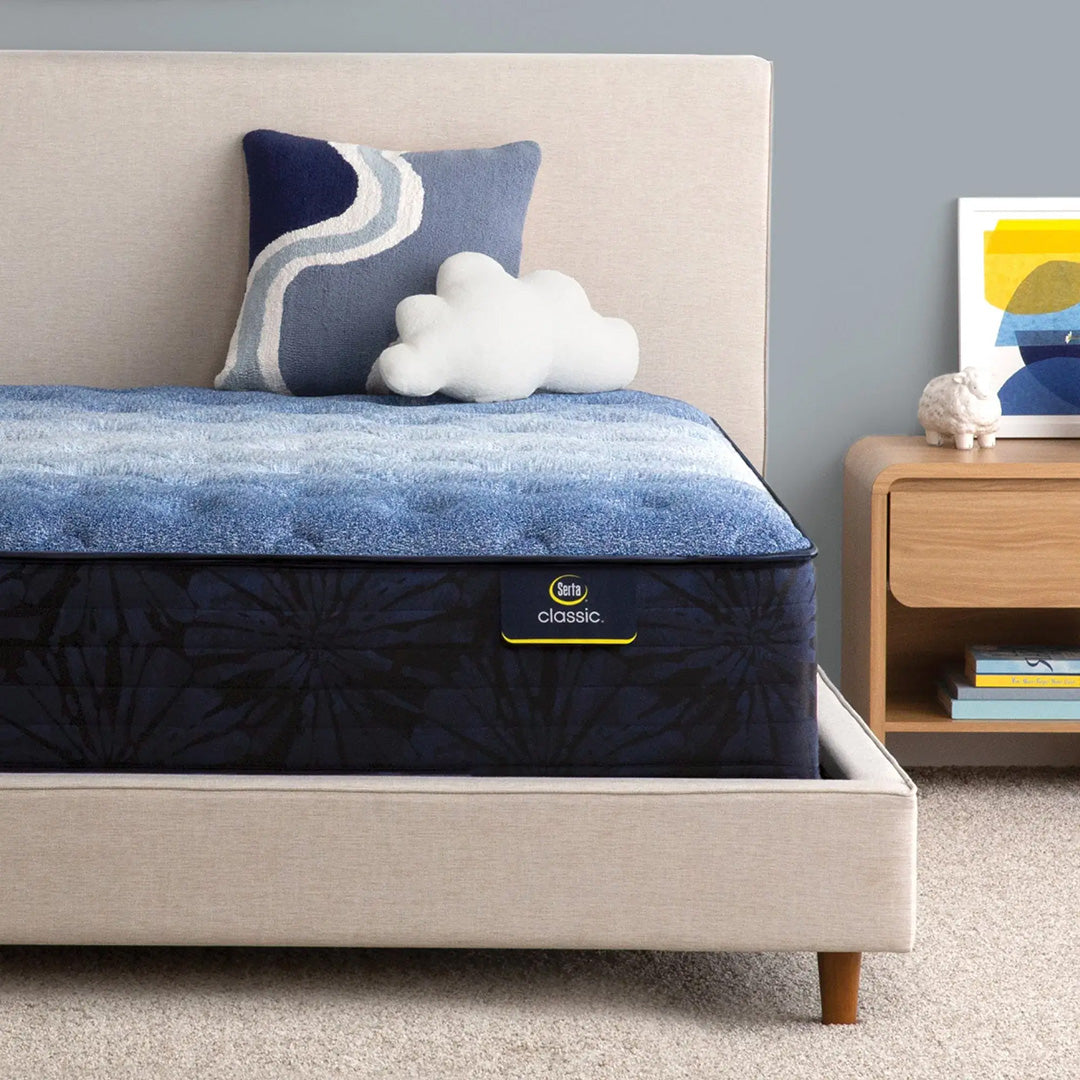 Breacon Classic Medium Mattress from Serta in Queen Hybrid, Made in USA - Alternate angle