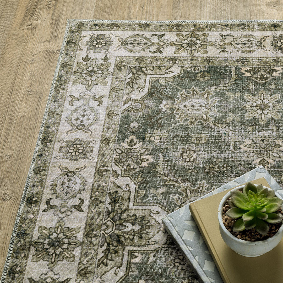 Malibu Olive Washable Rug