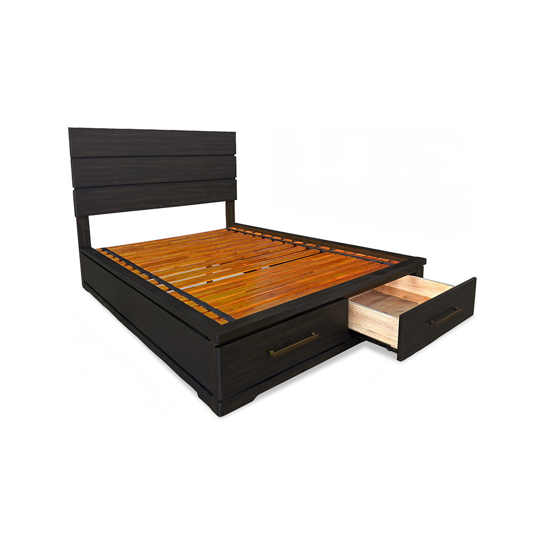 Pacific Heights Storage Bed from Napa Furniture Designs in Queen Black Solid Wood - Additional view 5