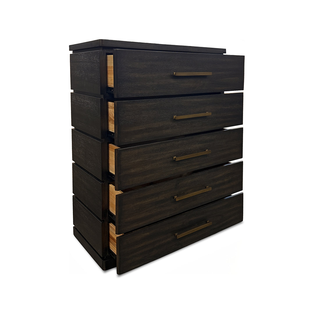 Pacific Heights Chest from Napa Furniture Designs in Black Solid Wood with Soft Close - Detail view