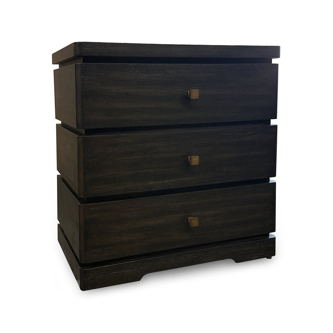 Pacific Heights Large Nightstand from Napa Furniture Designs in Black Solid Wood with Soft Close, Wire Management