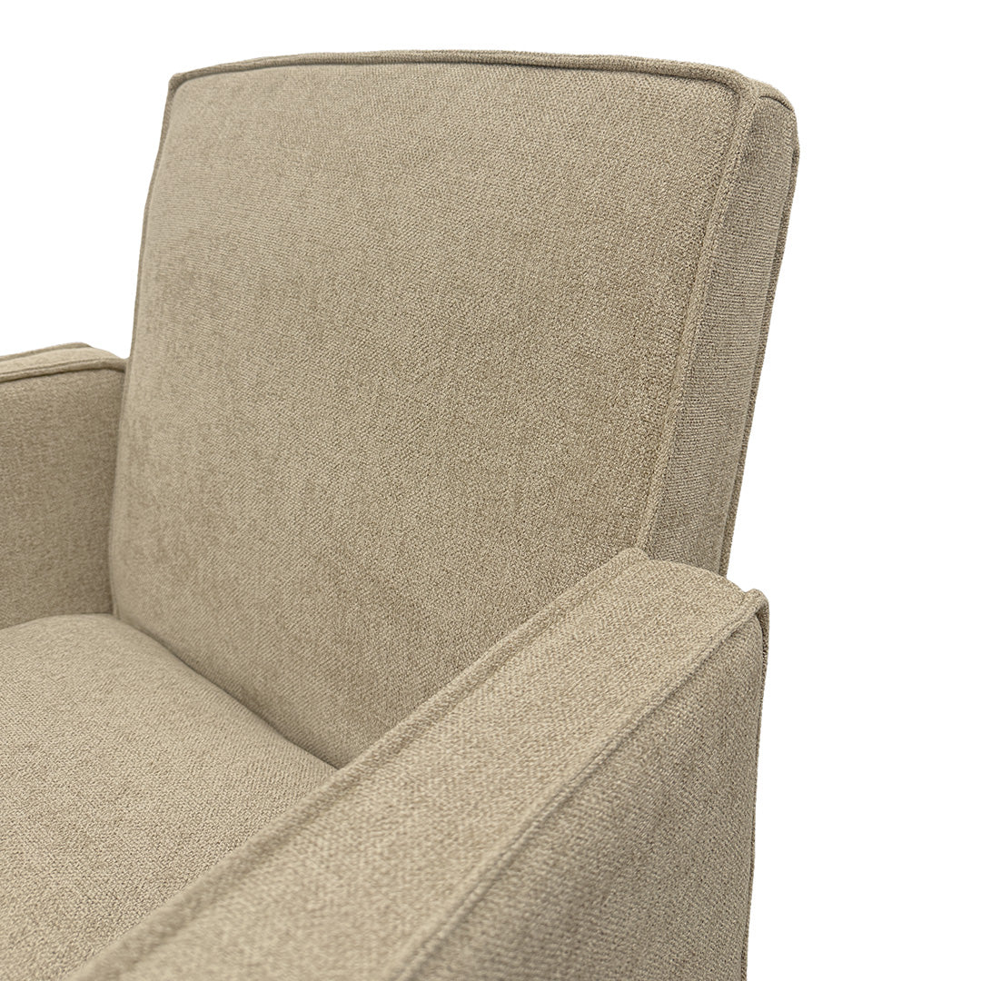 Selene Upholstered Dining Armchair from Kuka Home in Polyester with Casters - Armrest detail