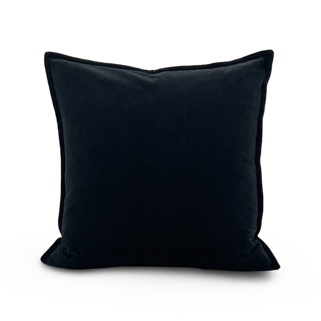 Cotton Velvet Pillow - Black