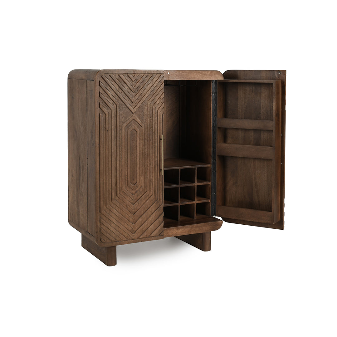 Holmes Mango Wood Artisan Bar Cabinet