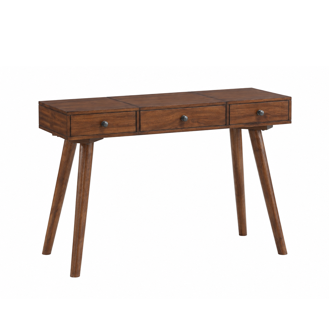 Mid Century Vanity from Sandberg Furniture in Brown Veneer - Detail view