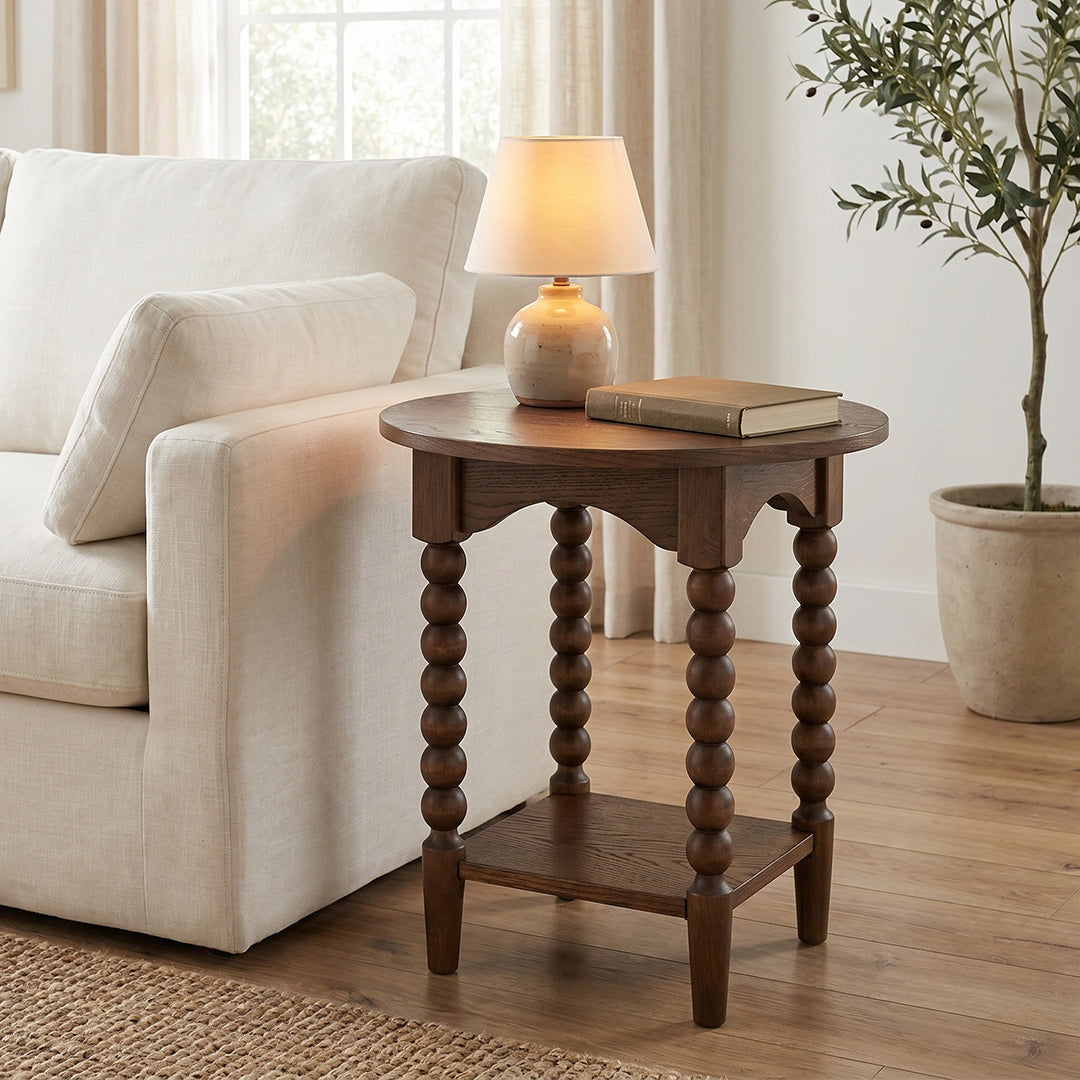Mabel Round End Table from Sandberg Furniture in Veneer - Alternate angle