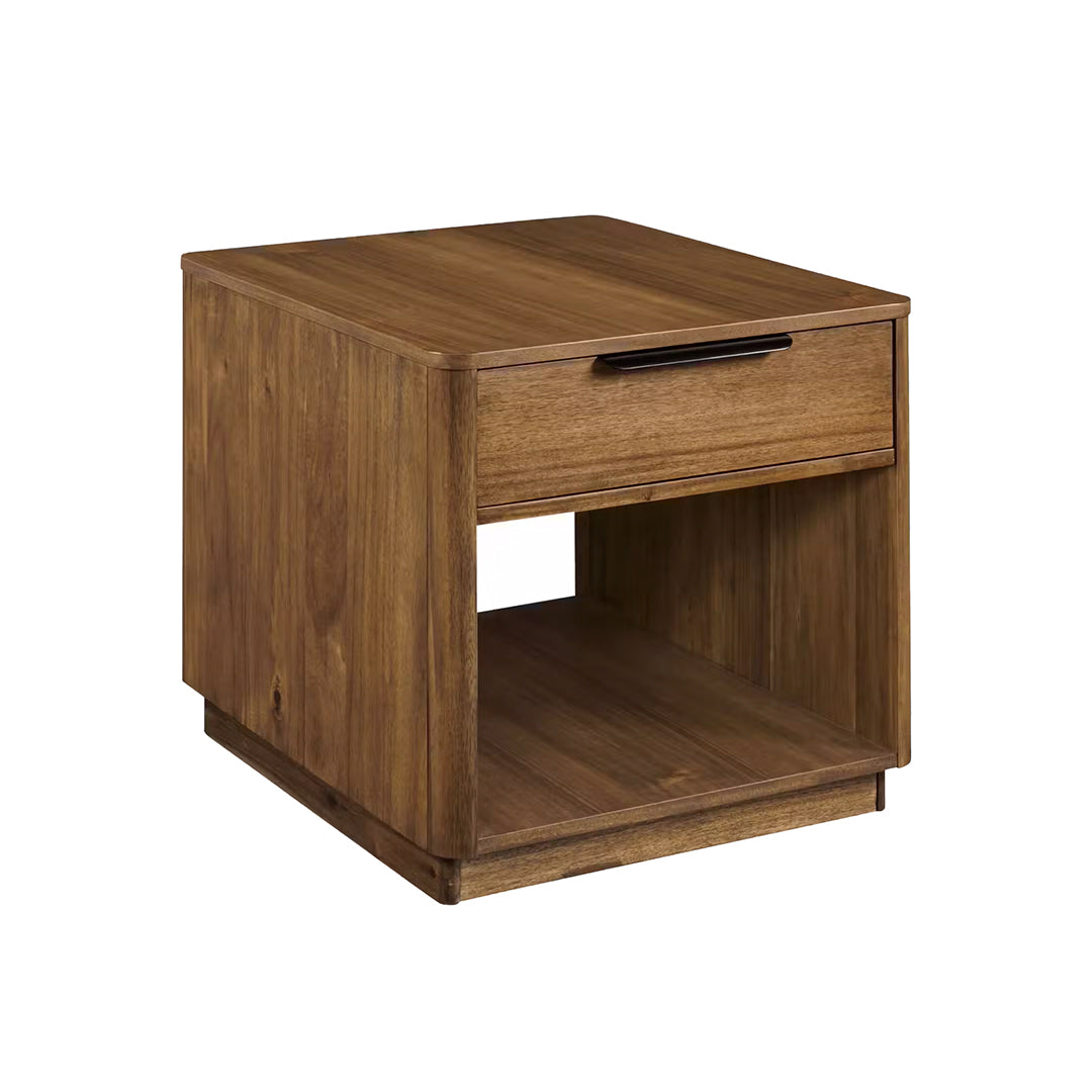 Joybird wooden side table with a drawer 