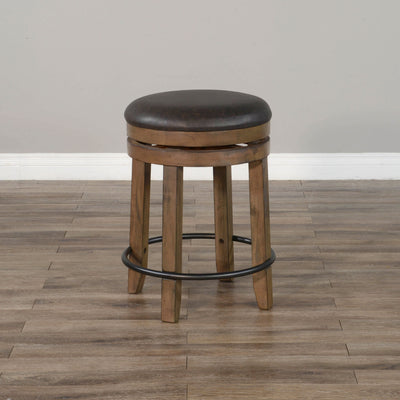 Taburete de bar de piel de ante con cojín 