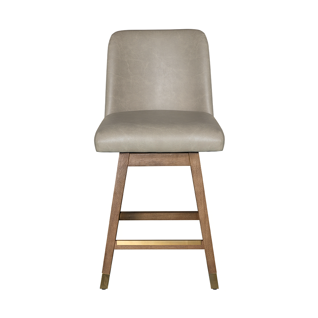 Amelia Upholstered Swivel Stool - Beige