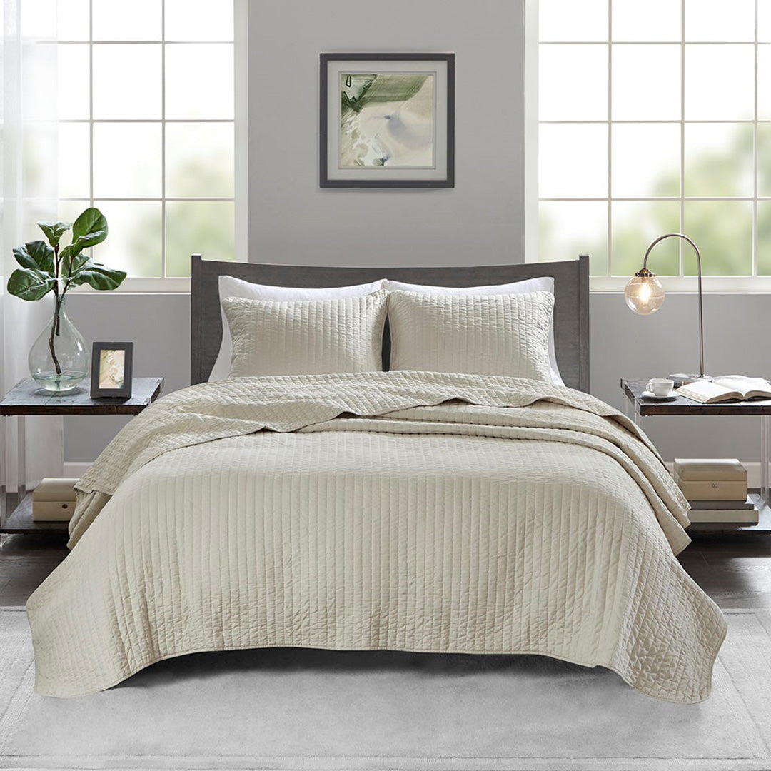 Keaton Cream Coverlet Set