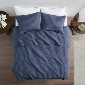 Keaton Navy Coverlet Set