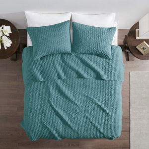 Keaton Teal Coverlet Set