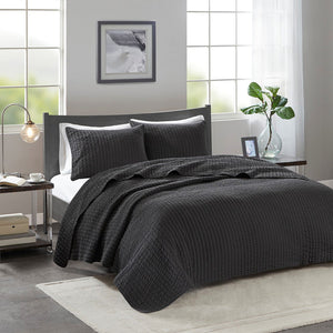 Keaton Black Coverlet Set