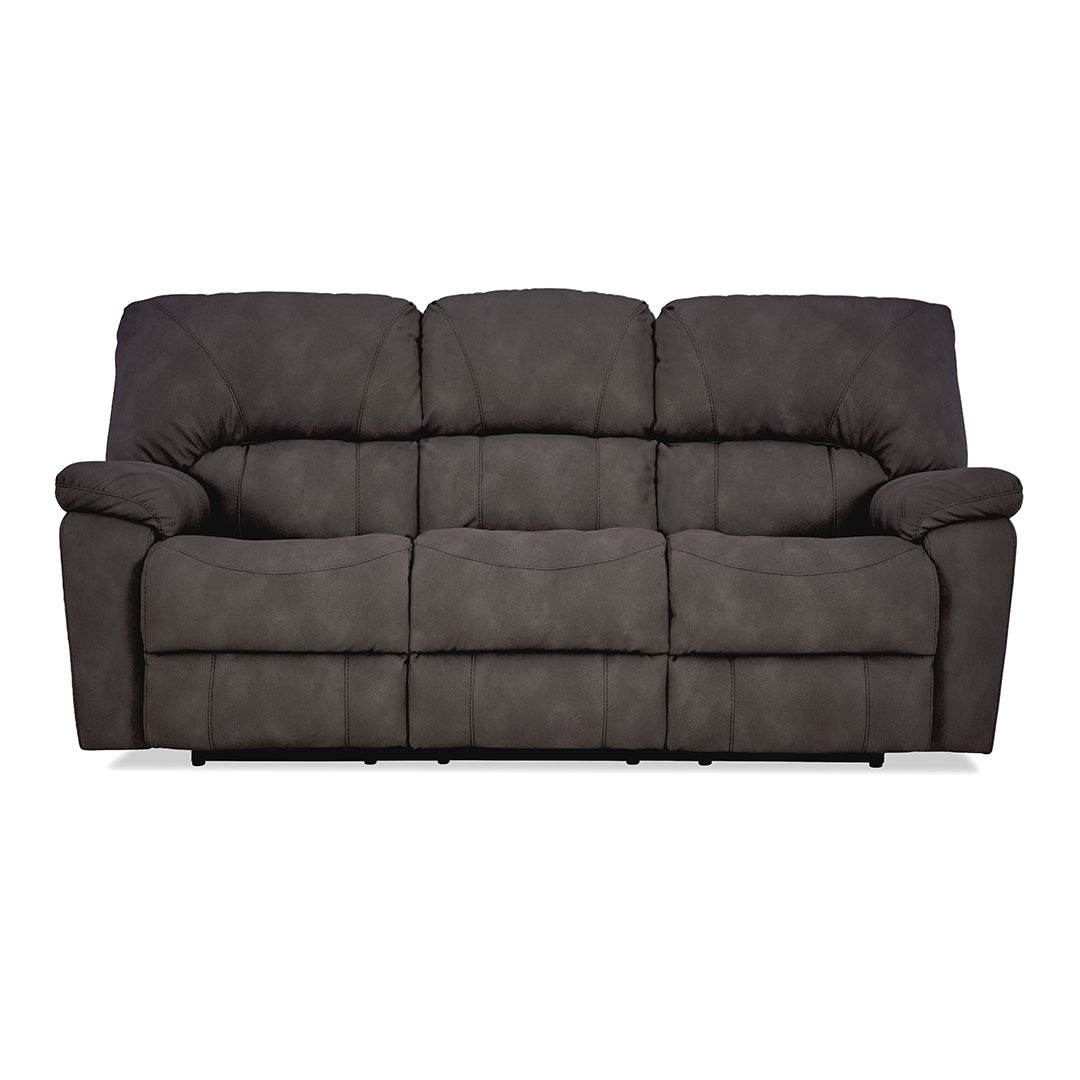 Rhino Reclining Sofa from Home Stretch in Gray Performance Fabric, Made in USA - Front view