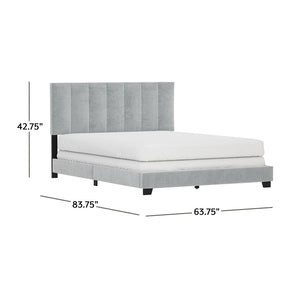 Channel Upholstered Bed - Queen