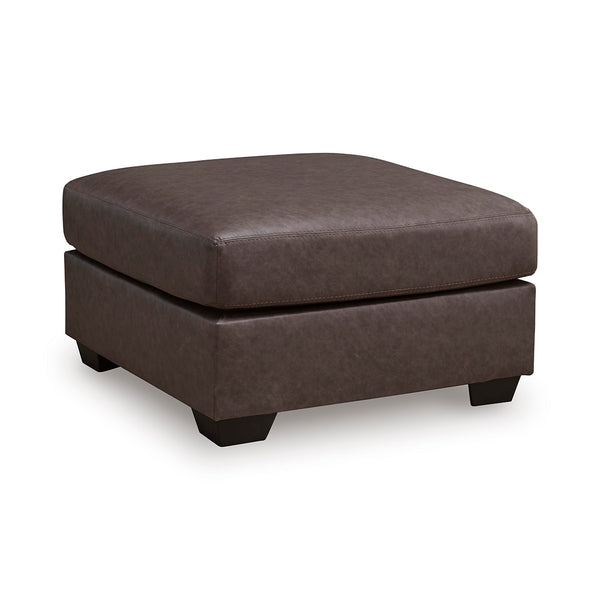 Willow Oversized Accent Ottoman from Signature Design by Ashley in Faux Leather / Leather-Look - Angle view