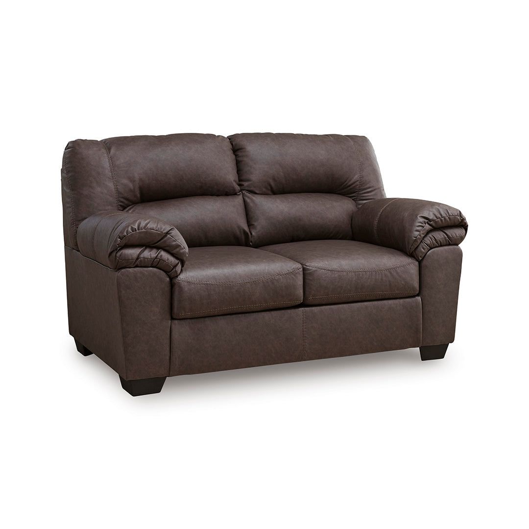 Willow Loveseat from Signature Design by Ashley in Faux Leather / Leather-Look with Reversible Cushions, Reversible Cushions - Angle view