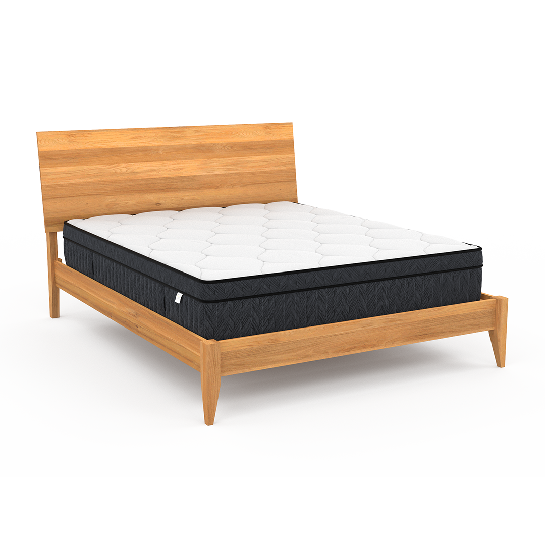 2-West platform bed in beige solid wood, front view, from Archbold Furniture Company
