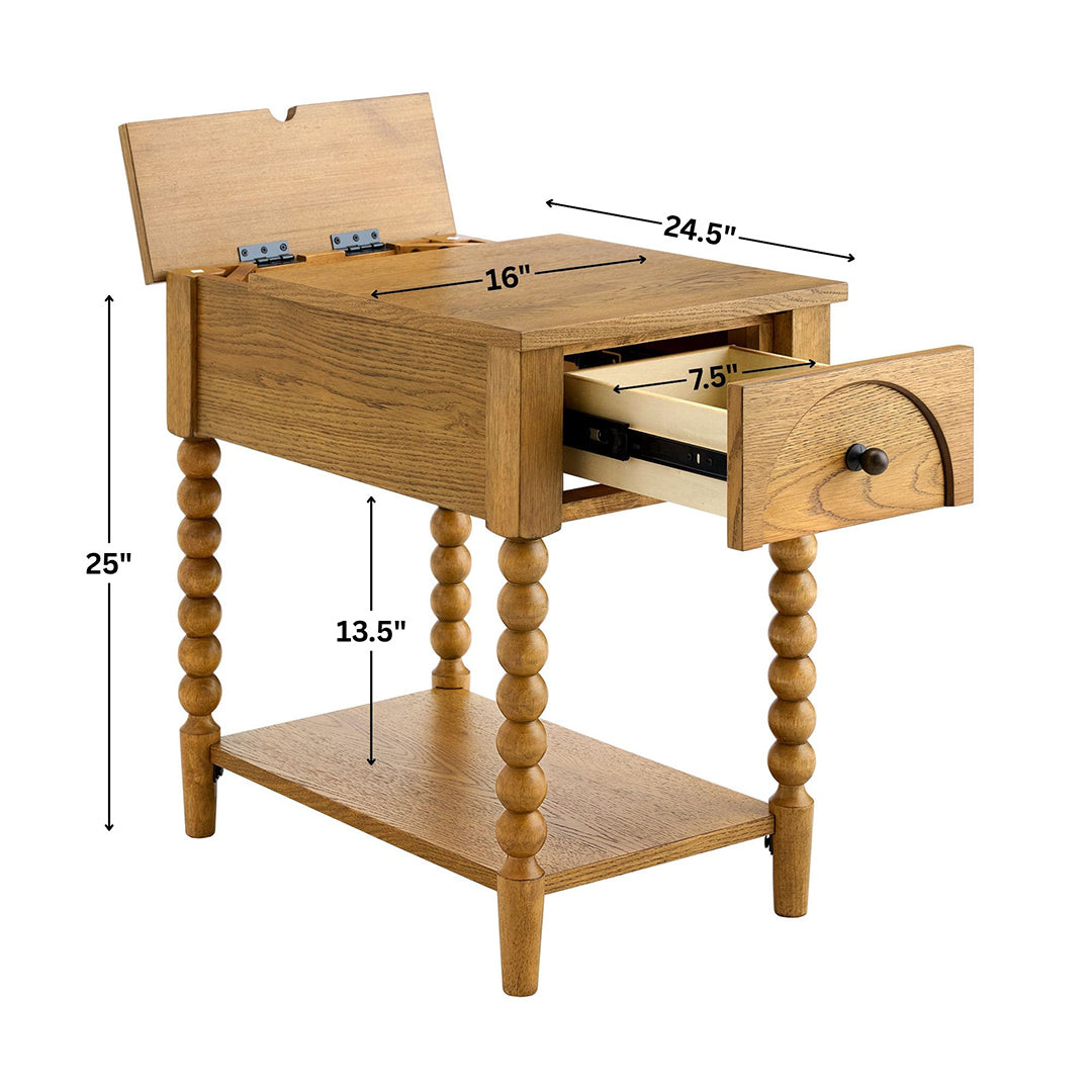 Mabel Chairside Table from Sandberg Furniture in Veneer with USB Port - Additional view 19
