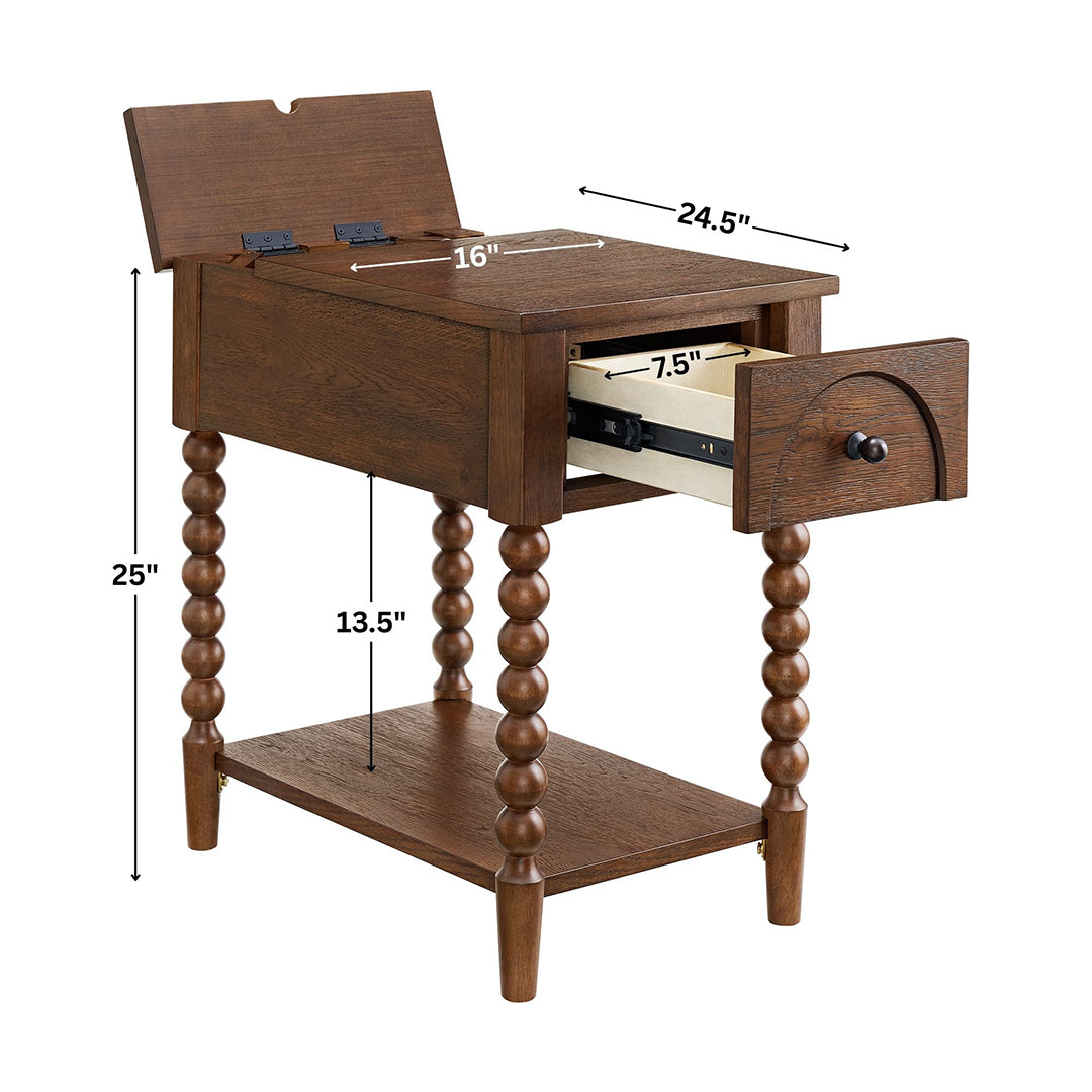 Mabel Chairside Table from Sandberg Furniture in Veneer with USB Port - Additional view 9