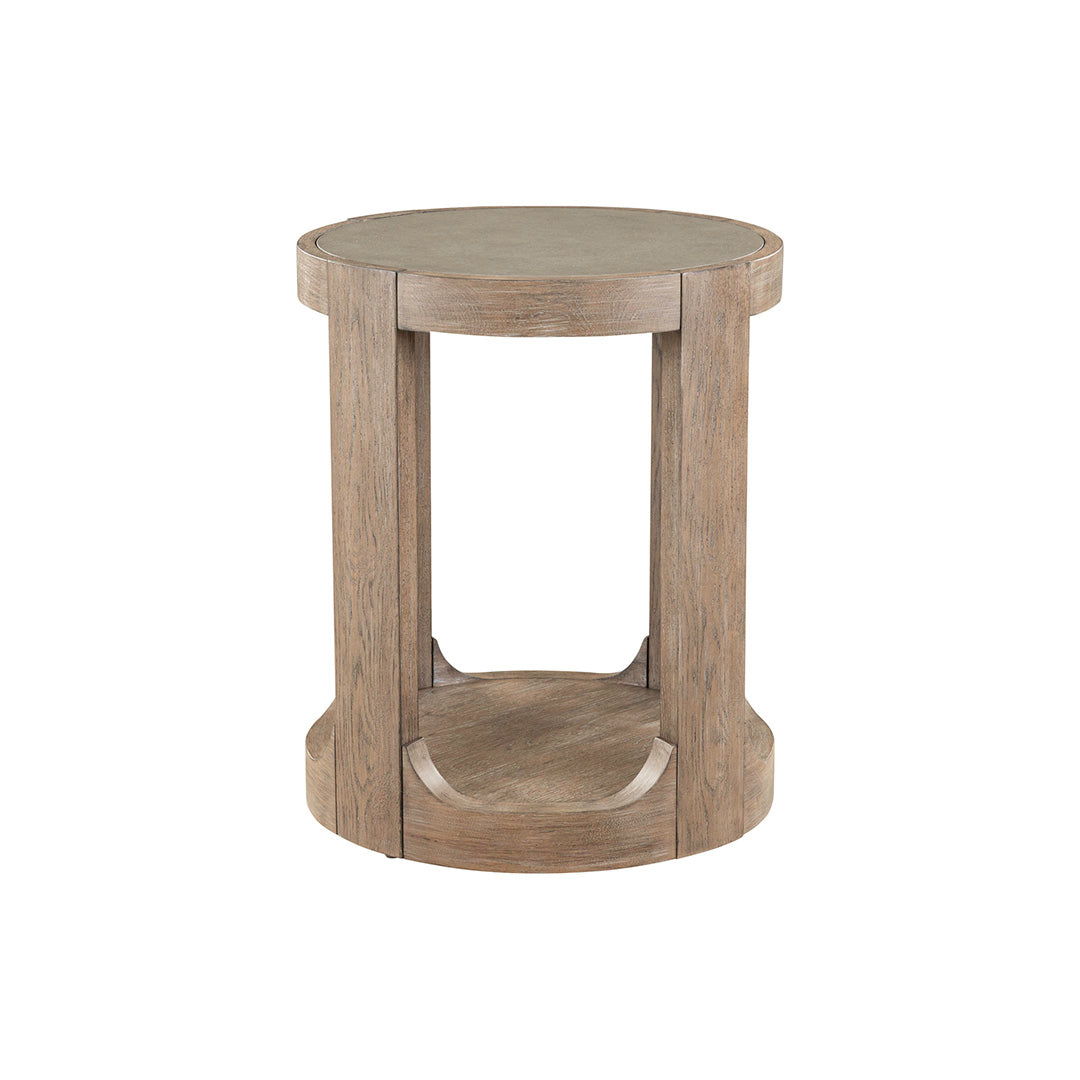 South Bend Round Side Table from Liberty Furniture in Brown - Detail view