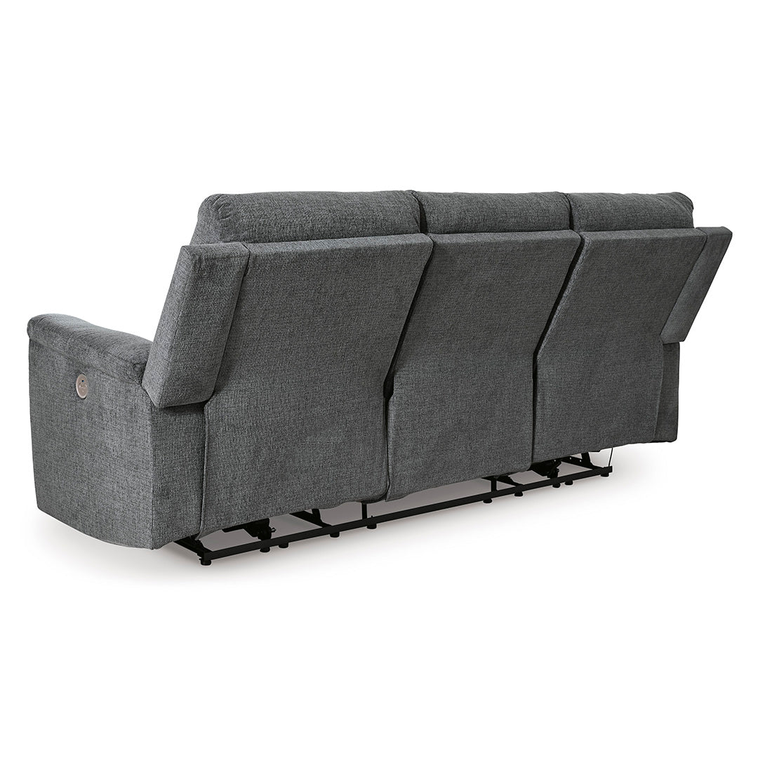 Barnsana Power Reclining Sofa and Recliner from Signature Design by Ashley in Gray with Power Recline, USB Port - Back view