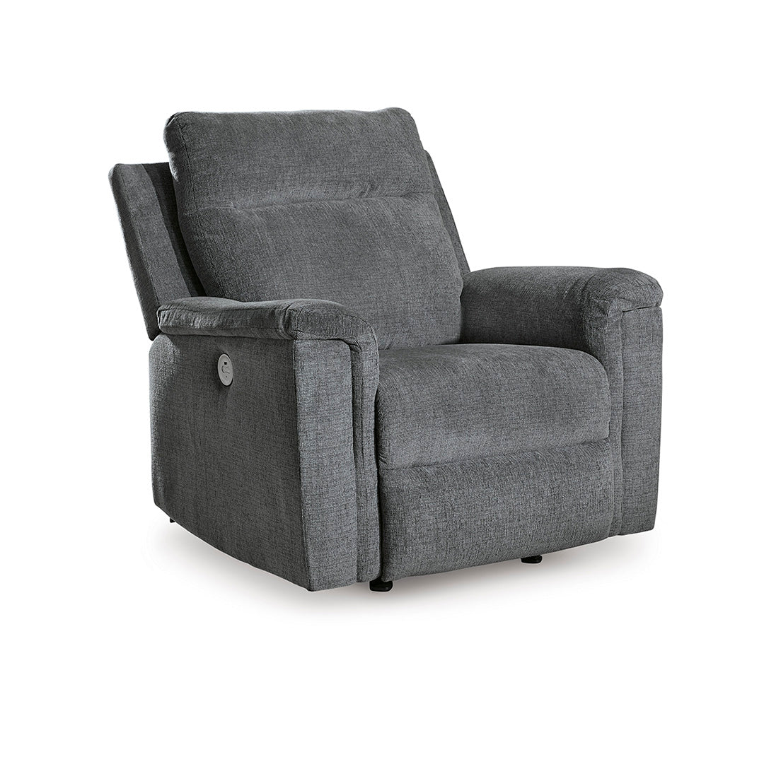Barnsana Power Reclining Sofa and Recliner from Signature Design by Ashley in Gray - Angle view