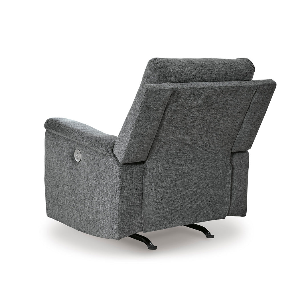 Barnsana Power Reclining Sofa and Recliner from Signature Design by Ashley in Gray with Power Recline, USB Port - Back view